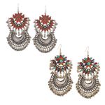 Buy Crunchy Fashion Afghani Oxidised Silver Multi bohemian Dangler - Purplle