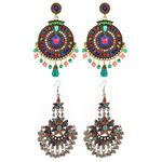 Buy Crunchy Fashion Bohemian Afghan Silver Plated Dangle Earring - Purplle