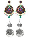 Buy Crunchy Fashion Bohemian Oxidized Silver Plated Dangle Earring - Purplle
