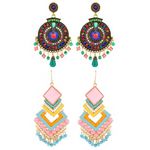 Buy Crunchy Fashion Bohemian Beatnik Beaded Pastel Multi-Color Earrings - Purplle