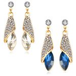 Buy Crunchy Fashion Arcelia & Aqua Blue Drop Earrings - Purplle