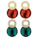 Buy Crunchy Fashion Gold-Toned & Red-Green Stone-Studded - Purplle