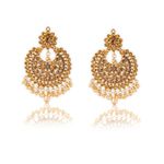 Buy Crunchy Fashion Metal Gold Earrings and Tika Set - Purplle