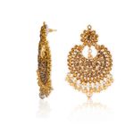 Buy Crunchy Fashion Metal Gold Earrings and Tika Set - Purplle