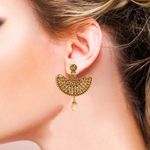 Buy Crunchy Fashion Royal Bling Gold Plated Earrings and Tika Jewellry Set - Purplle