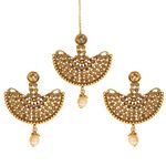 Buy Crunchy Fashion Royal Bling Gold Plated Earrings and Tika Jewellry Set - Purplle