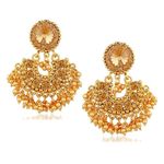 Buy Crunchy Fashion Gold Plated Traditional Necklace Jewellery Set with Earrings - Purplle