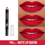 Buy NY Bae Mets Matte Lip Crayon | Satin Texture | Red | Enriched with Vitamin E - Knock'em 32 (2.8 g) - Purplle