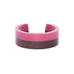 Buy Golden Peacock Handcrafted Sheesham Wood Pink-Brown Bangle - Purplle
