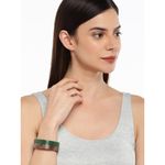 Buy Golden Peacock Handcrafted Sheesham Green-Brown Bangle - Purplle