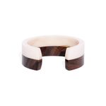 Buy Golden Peacock Handcrafted Sheesham White-Brown Bangle - Purplle