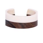 Buy Golden Peacock Handcrafted Sheesham White-Brown Bangle - Purplle