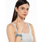 Buy Golden Peacock Blue Tassel Multi-layer Bracelet - Purplle