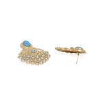 Buy Golden Peacock Gold Plated Blue Turquoise Earring - Purplle
