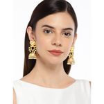 Buy Golden PeacockGold Plated Goat Shaped Dome Jhumka Earring - Purplle