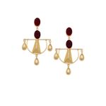 Buy Golden Peacock Gold Plated Maroon Drop Earring - Purplle