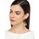 Buy Golden Peacock Gold Plated Maroon Drop Earring - Purplle