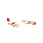 Buy Golden Peacock Gold Plated Red Drop Earring - Purplle