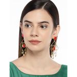 Buy Golden Peacock Gold Plated Red Drop Earring - Purplle
