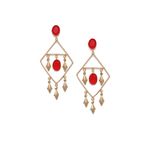 Buy Golden Peacock Gold Plated Red Drop Earring - Purplle
