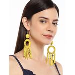 Buy Golden Peacock Yellow Resin Tassel Earring - Purplle