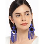 Buy Golden Peacock Purple Resin Tassel Earring - Purplle