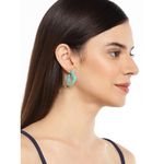 Buy Golden Peacock Heart Shaped Turquoise Earring - Purplle