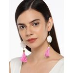 Buy Golden Peacock Pink Rose Tassel Earring - Purplle