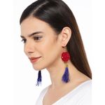 Buy Golden Peacock Red Rose Tassel Earring - Purplle