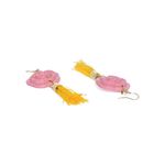 Buy Golden Peacock Pink Rose Tassel Earring - Purplle