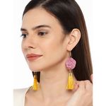 Buy Golden Peacock Pink Rose Tassel Earring - Purplle