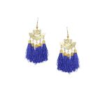 Buy Golden Peacock Blue Tassel Earring - Purplle