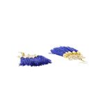 Buy Golden Peacock Blue Tassel Earring - Purplle