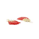 Buy Golden Peacock Red Tassel Earring - Purplle