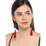 Buy Golden Peacock Blue Rose Tassel Earring - Purplle