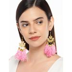 Buy Golden Peacock Pink Tassel Earring - Purplle