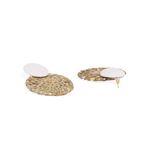Buy Golden Peacock Cane Round White Stud Earring - Purplle