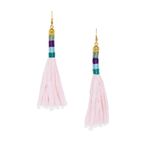 Buy Golden Peacock Pink Tassel Earring - Purplle