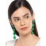 Buy Golden Peacock Green Resin Heart Earring - Purplle