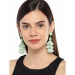 Buy Golden Peacock Green Tassel Earring - Purplle