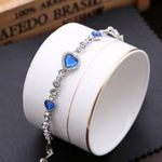 Buy Sukkhi Glimmery Crystals from Swarovski Platinum Plated Heart Shaped Bracelet for Women and Girls - Purplle