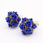 Buy Sukkhi Appealing Blue Rose Shape Two Sided Gold Plated Crystal Alloy Stud Earring - E81057 - Purplle