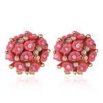 Buy Sukkhi Lavish Flower n Rose Bunch Crystal Alloy Pink Stud Gold Plated Pink Earring for Women - E81059 - Purplle