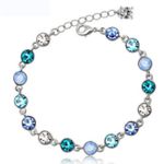 Buy Sukkhi Astonish Aqua Blue Round Crystal Stone Rhodium Plated Bracelet For Women - BC80711 - Purplle