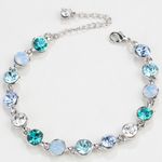 Buy Sukkhi Astonish Aqua Blue Round Crystal Stone Rhodium Plated Bracelet For Women - BC80711 - Purplle
