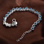 Buy Sukkhi Lavish Rhodium Plated Aqua Blue Bracelet For Women - BC80708 - Purplle