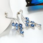 Buy Sukkhi Glorious Crystals from Swarovski Drop Down Platinum Plated Peacock Earring for Women and Girls - Purplle