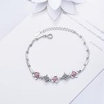 Buy Sukkhi Ritzy Adjustable Pink Crystal Rhodium Plated Bracelet for Men - BC80851 - Purplle