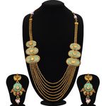 Buy Sukkhi Traditional Gold Plated Wedding Jewellery Mint Collection Kundan Multi-String Necklace Set For Women - Purplle