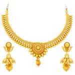 Buy Sukkhi Elegant Gold Plated Wedding Jewellery Choker Necklace Set For Women - Purplle